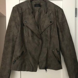Biker Faux Suede Leather Jacket